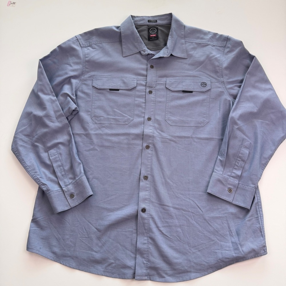 ATG by Wrangler All Terrain Gear Blue Button Down Shirt Regular Fit XXL